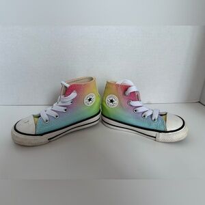 Rainbow Ombre Converse Chuck Taylor High Top Sneakers Toddler Size 5